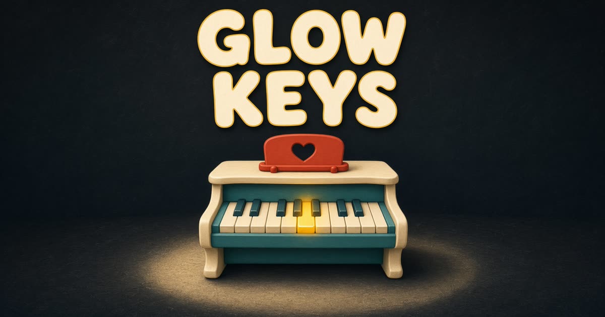 Glow Keys — A free toy piano and synthesiser. Keys light the next note so children can play tunes on screen.