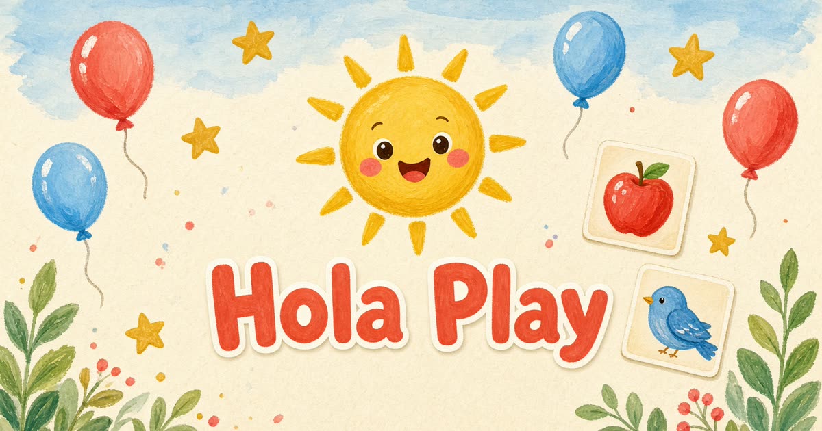 Hola Play — Spanish for English-speaking children aged 6 to 10, with games, sounds, flashcards and songs.
